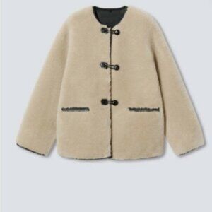 Mango Appliqués faux-fur coat-SIZE S